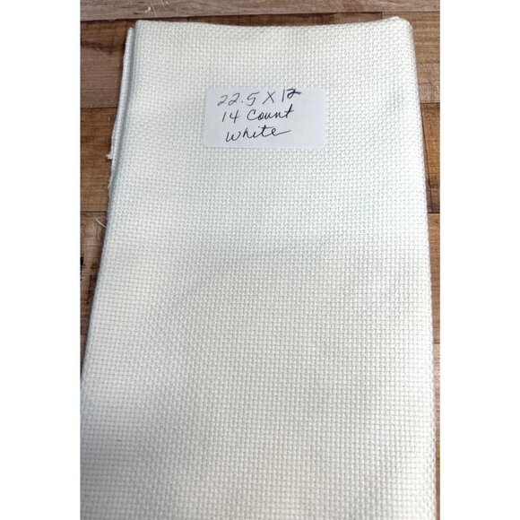 White 14 Count Aida Fabric 22.5 X 12 Inches For Cross Stitch & Embroidery - Picture 1 of 2